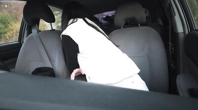 Trip to woods with brunette sister ended with blowjob and cum in car