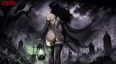 Goth Mommy Destroyed Tight Pussy Halloween Sex Animation Gushing