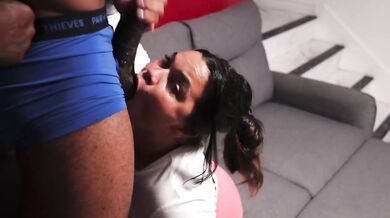 Sloppy Blowjob POV Destroyed By Massive BBC Gushing Throatpie Cumshot Latina Pawg