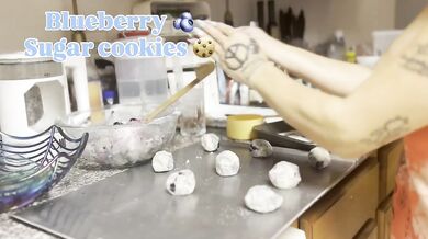Milf Blonde Bakes Cookies in Kitchen Destroyed Gushing Choked