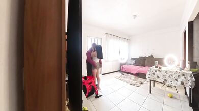 Delivery Guy Destroyed My Latina Wife On Cam While I Watched Him Cum