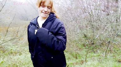 Stepsister Blowjob In Woods While Parents Pick Berries Nearby