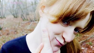 Stepsister Blowjob In Woods While Parents Pick Berries Nearby