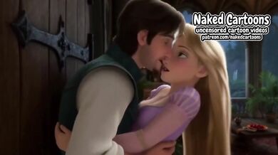 Flynn Destroyed Rapunzel Choked Against the Door Cartoon HD Porn