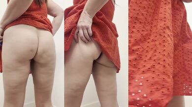 Getting Ready Before Going To The Grocery Store By Inserting A Butt Plug