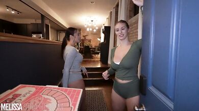 Girls Night with Two Big Tittied Sluts Turns Into A Threesome with Pizza Dude
