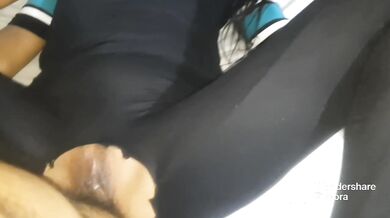 Young cheap slut caught on the street lets herself be fucked by a cell phone