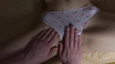 Sexy pussy rubbing and sexy cum on roommate's kinky panties