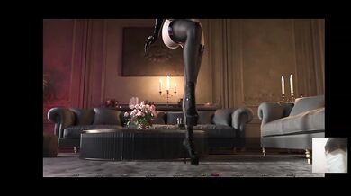 Humiliated by Dominant Lady with Big Boobs Choking and Boot Licking Rough CBT