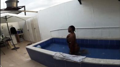 Big Booty Goddess Nerd Sucks Cock Wet Close Up Neighbor Slut Sloppy Blowjob Pool Thong