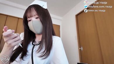 Japanese Nurse Girlfriend Gives Cute Amateur Homemade Footjob Small Tits Cosplay Babe