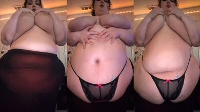 Amateur BBW Strips Down To Show Tight Pale Brunette Big Fat Ass And Huge Boobs