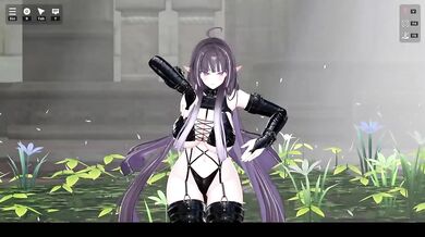 MMD Hentai Elf Vtuber Earthquake Strip Dance Until Naked