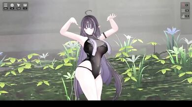 MMD Hentai Elf Vtuber Earthquake Strip Dance Until Naked