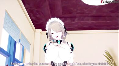 Rita Rossweisse Maid POV Destroyed Gushing Choked Blowjob Hentai Big Ass Tits Honkai Impact Parody