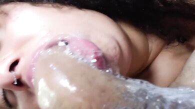 Massive Cum in Mouth Destroyed NYC Thot Gushing Sloppy Blowjob
