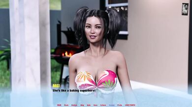 Hot Athletic MILF Step Mom Jacuzzi Sex Visual Novel Gameplay