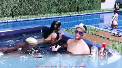 Hot Athletic MILF Step Mom Jacuzzi Sex Visual Novel Gameplay
