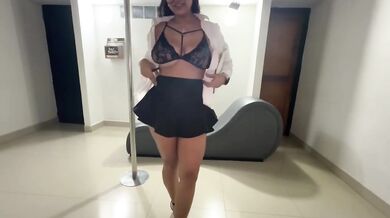 Busty Latina teacher fucks student in roleplay to save failing grades