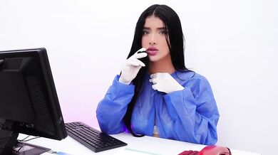 Horny Nurse Latina Doctor Solves Your Problems With Gushing Wet Deepthroat Titjob