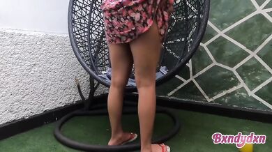 Hot Latina Big Ass Destroyed Choking in Garden POV Amateur