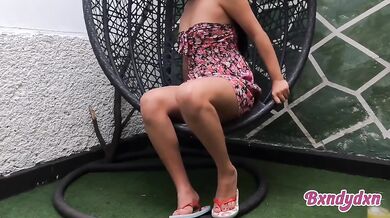 Hot Latina Big Ass Destroyed Choking in Garden POV Amateur