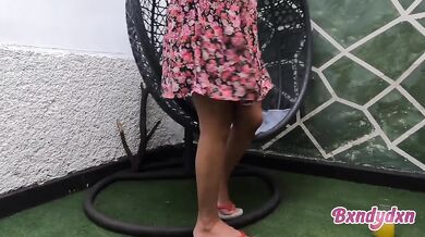 Hot Latina Big Ass Destroyed Choking in Garden POV Amateur