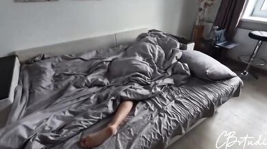 Hot Blonde Stepdaughter Destroyed By Stepfather Without Condom In Mother's Bed Creampie