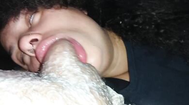 Premiere POV Ebony Sloppy Blowjob Gagging Deeper Throat Swallow Massive Creampie