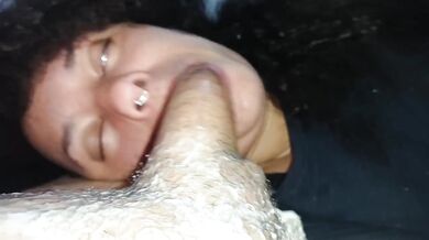Premiere POV Ebony Sloppy Blowjob Gagging Deeper Throat Swallow Massive Creampie