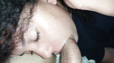 Premiere POV Ebony Sloppy Blowjob Gagging Deeper Throat Swallow Massive Creampie