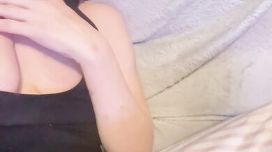 Cheating MILF Playing and Touching Herself While BF Watches TV Then Destroys Herself