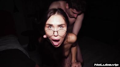 Nerdy College Babe Destroyed Doggystyle