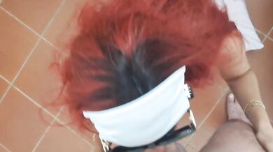 Amateur Redhead MILF POV Blowjob Sucking Big Dick Cock Cum In Mouth Creampie