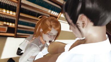 Sweet Lesbian Cunnilingus And Rimjob In The Library After Nipple Sucking