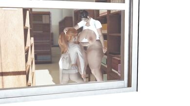 Sweet Lesbian Cunnilingus And Rimjob In The Library After Nipple Sucking