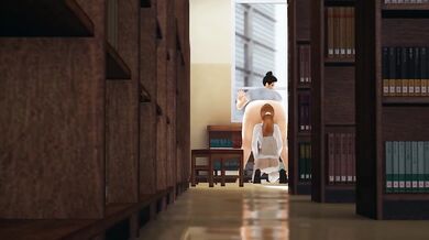 Sweet Lesbian Cunnilingus And Rimjob In The Library After Nipple Sucking