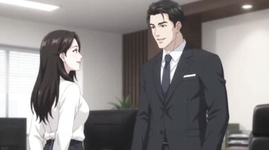 Boss Destroyed New Secretary with Choking Blowjob And Milf Anal Creampie