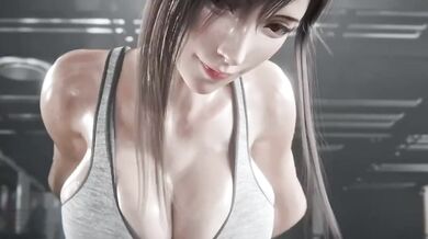Tifa Lockhart Destroyed by Cloud Strife in the Gym for Gushing Creampie HD 4K Cartoon