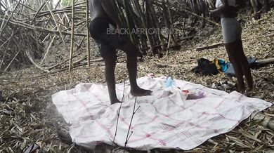 Skinny Black Amateur Destroyed By Big Cock At Forest Camp
