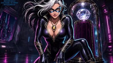 Grok AI Porn Destroyed Perfect Pussy Horny Girl Masked Fantasy Black Bodysuit Cock Teasing