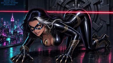 Grok AI Porn Destroyed Perfect Pussy Horny Girl Masked Fantasy Black Bodysuit Cock Teasing