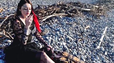 Smoking Femdom Human Ashtray Flogging Brutal Beach Session MILF Crying