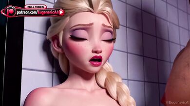 Caught Cheating Elsa x Kristoff Cartoon Sex Parody Destroyed Gushing Petite Stepsister HD Porn