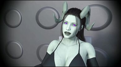 Charon and the Red Queen Destroyed in Futa Animation Demon Bondage Gushing Cumshot