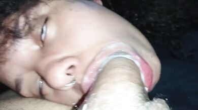 Bottom View POV Destroyed By Massive Cum Until Overflowing Messy Mouth Cumshot