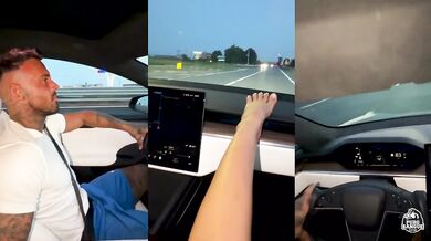 Beatrice Segreti Destroyed by Tesla Autopilot Creampie Deep Throat Public Sex
