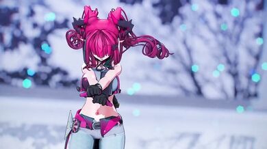 MMD Yvonne Destroyed Gushing Choked 4K 60fps Gimme Gimme feat Miku Rin
