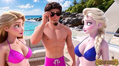 Rapunzel and Elsa Stranded on an Island Part 2 Disney Hentai Cartoon HD Uncensored FFM Threesome Amateur Handjob Dirty Talk First Time