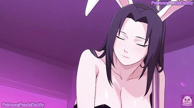 Mikoto Uchiha Bunny Suit Big Tits Blowjob For Boss Destroyed Gushing Cumshot